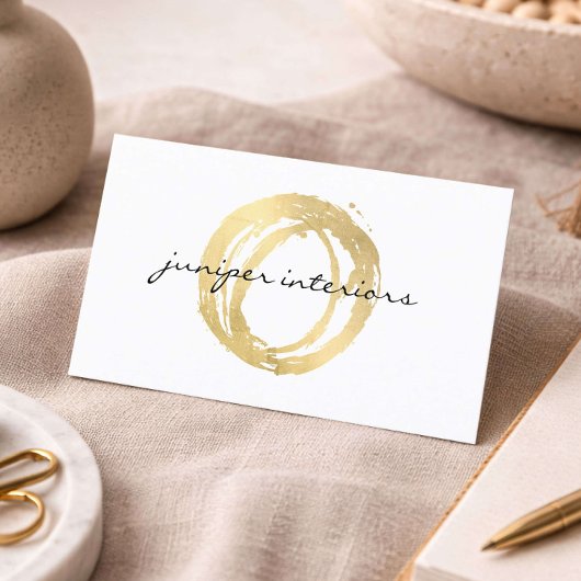Visitekaartje Interieurontwerper Luxe Gouden Logo