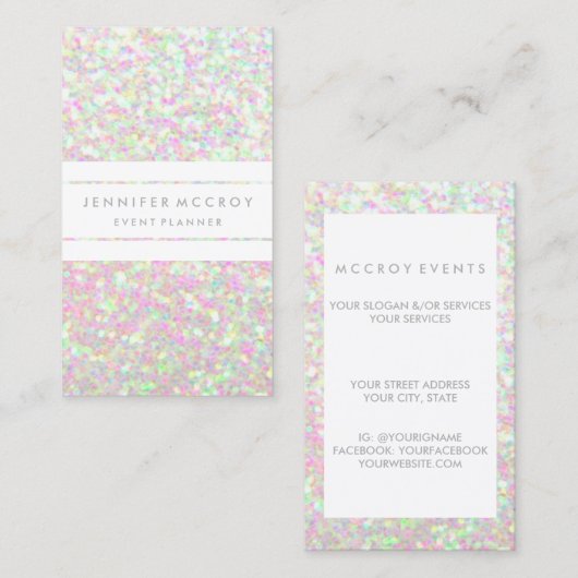 Visitekaartje - Iridescent Biz (Voorkant / Achterkant)