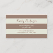 Visitekaartje Ivory and Beaver Stripes (Achterkant)