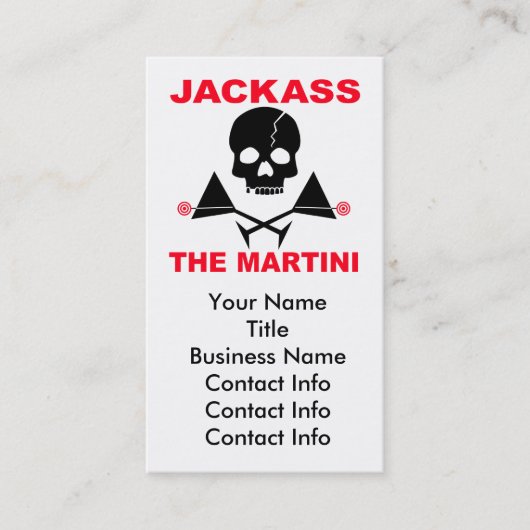 Visitekaartje - JACKASS, De Barman (Voorkant)
