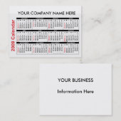 visitekaartje kalender 2009 - Pas het aan. (Voorkant / Achterkant)