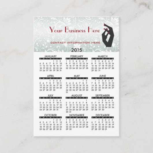 visitekaartje kalender 2015 Nail Salon (Voorkant)