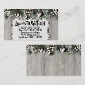 Visitekaartje katoenen plant schuur hout (Voorkant / Achterkant)