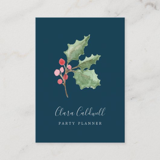 Visitekaartje kerstgroen en rode Berry marineslag (Voorkant)