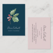 Visitekaartje kerstgroen en rode Berry marineslag (Voorkant / Achterkant)