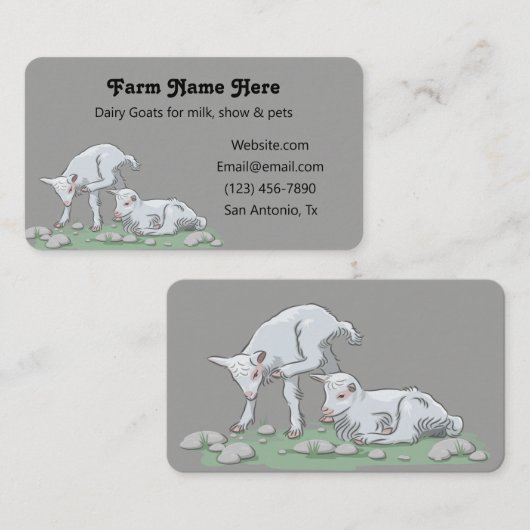 Visitekaartje Kind van witte melkgeiten (Voorkant / Achterkant)