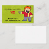 Visitekaartje kind voor afspeeldatum contactkaartje (Voorkant / Achterkant)