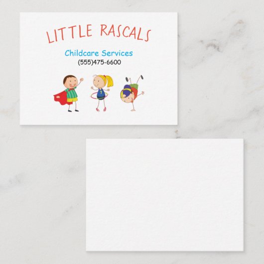 Visitekaartje kinderdagverblijven (Voorkant / Achterkant)