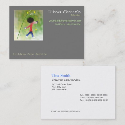 visitekaartje - Kinderopvang (Voorkant / Achterkant)