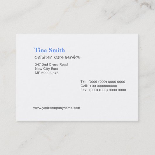 visitekaartje - Kinderopvang (Achterkant)