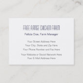 Visitekaartje kippen met vrije uitloop (Achterkant)