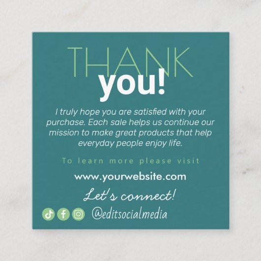 Visitekaartje Klantenwaardering Informatiekaartje (Voorkant)