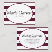 Visitekaartje | Klassieke stripes Maroon (Voorkant / Achterkant)