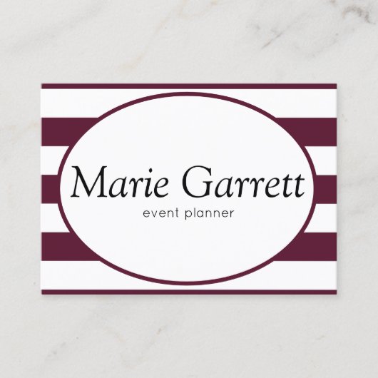 Visitekaartje | Klassieke stripes Maroon (Voorkant)