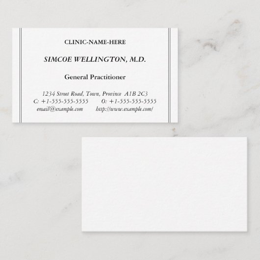 Visitekaartje Klassieke zorgspecialist (Voorkant / Achterkant)