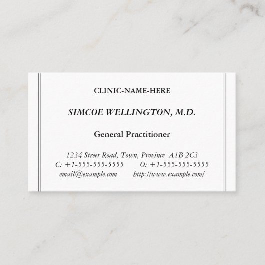 Visitekaartje Klassieke zorgspecialist (Voorkant)