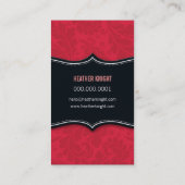 VISITEKAARTJE koele bloei zwart rood koraal (Achterkant)