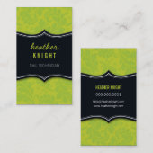 VISITEKAARTJE koele bloei zwarte limoen groen (Voorkant / Achterkant)