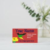 Visitekaartje, kolibrie en bloem visitekaartje (Staand voorkant)