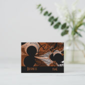 Visitekaartje Koper Abstract Bruin Zwart 2 (Staand voorkant)