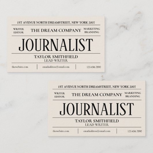  Visitekaartje kranten (Voorkant / Achterkant)