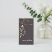 VISITEKAARTJE:: kroonluchter + lichten 2P Visitekaartje (Staand voorkant)