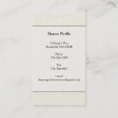 VISITEKAARTJE:: kroonluchter - Sharon Perillo 1 Visitekaartje (Achterkant)