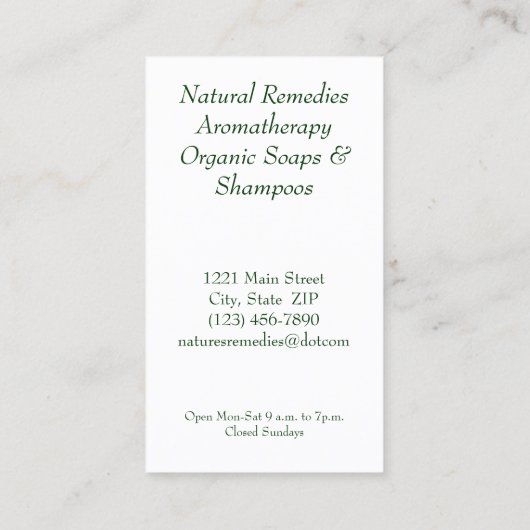 visitekaartje — Kruiden (Achterkant)