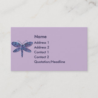 Visitekaartje KRW Paars en Navy Blue Dragonfly
