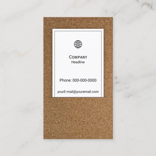 Visitekaartje kurkbord (Voorkant)