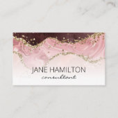 Visitekaartje Kwaliteitsprofiel QR-code roze gekle (Voorkant)