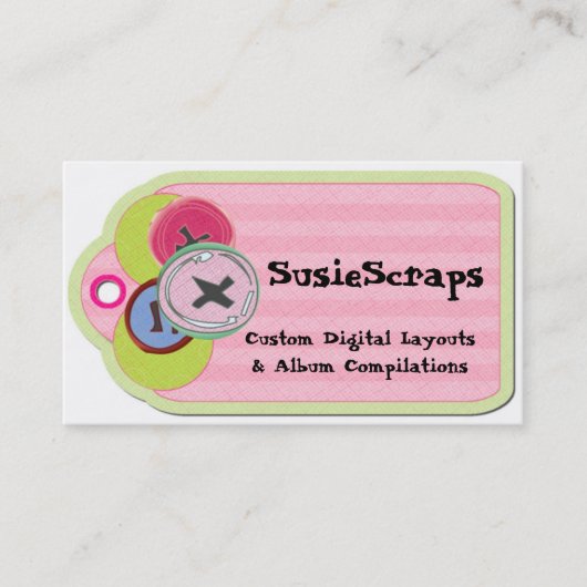 Visitekaartje Label Button scrapbooking land (Voorkant)
