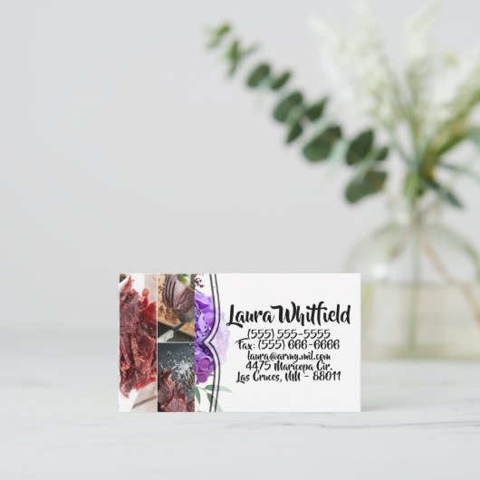 Visitekaartje Lavendel Hibiscus op Wit (Staand voorkant)