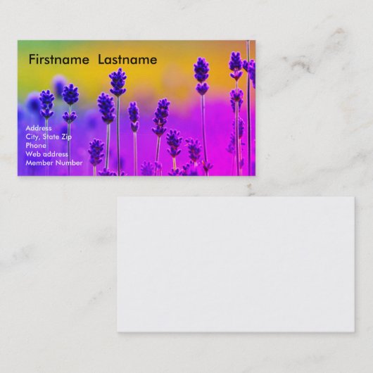 Visitekaartje lavender (Voorkant / Achterkant)