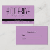 Visitekaartje Lavender Beauty Salon (Voorkant / Achterkant)