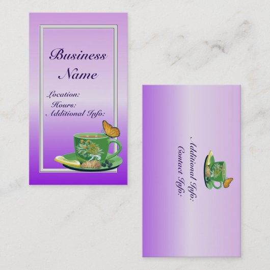 Visitekaartje lavender Coffee Cup 2 (Voorkant / Achterkant)
