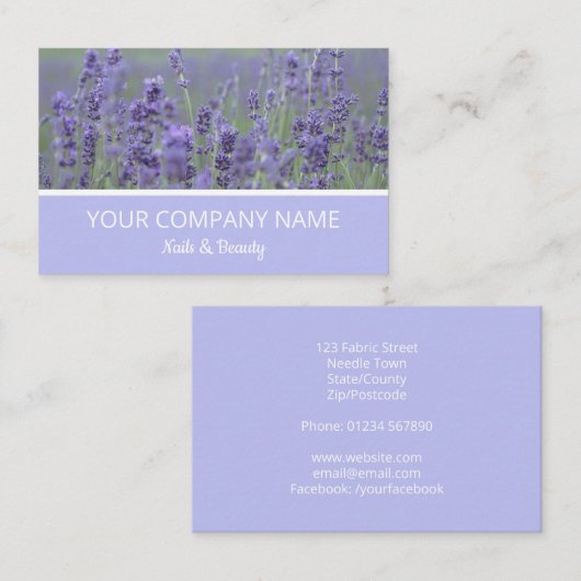 Visitekaartje Lavender Field (Voorkant / Achterkant)