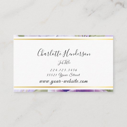 Visitekaartje lavender Rozen (Achterkant)