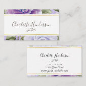 Visitekaartje lavender Rozen (Voorkant / Achterkant)