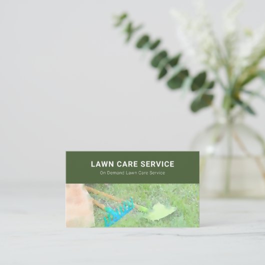 Visitekaartje: Lawn Care & Gardening Service Visitekaartje (Staand voorkant)