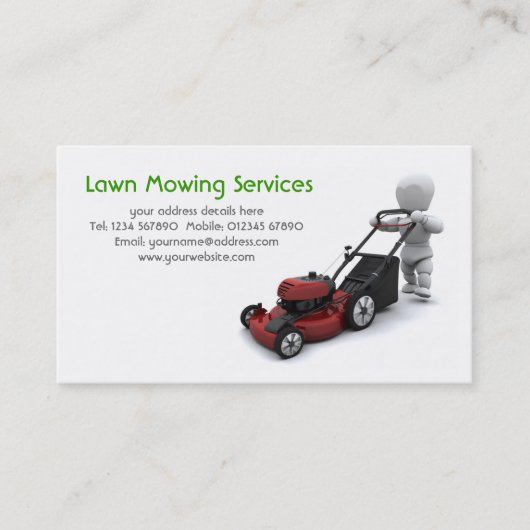 Visitekaartje Lawn Mowing Services (Voorkant)