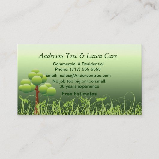 Visitekaartje Lawn & Tree Service (Voorkant)