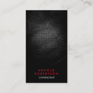 Visitekaartje lederen-effect zwart-rood consultant