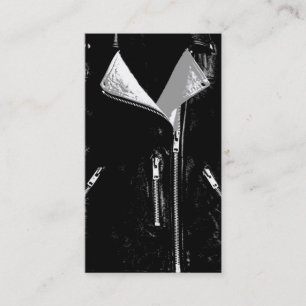 Visitekaartje lederen jas zwart