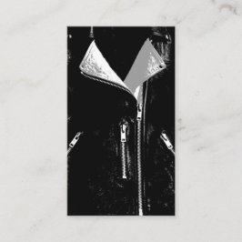 Visitekaartje lederen jas zwart