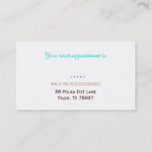 Visitekaartje lederen slang Huid- en onderhuidaand Afsprakenkaartje (Achterkant)