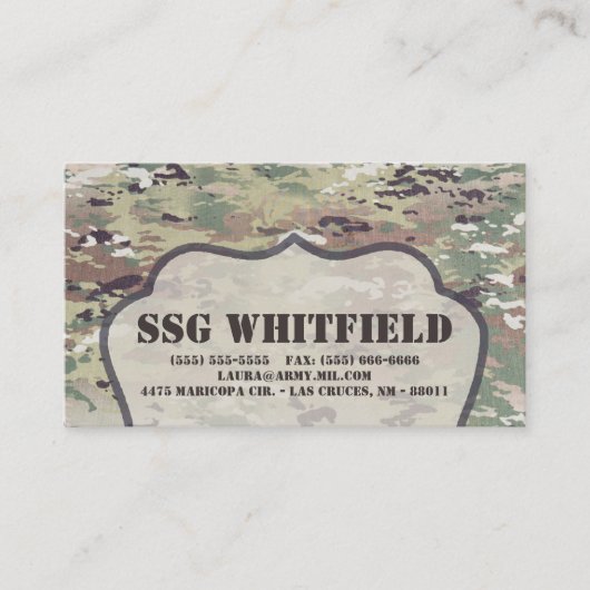 visitekaartje Leger OCP Camo Uniform Camoflage Cam (Voorkant)