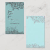 visitekaartje leisteen blauw w zilveren wervelinge (Voorkant / Achterkant)