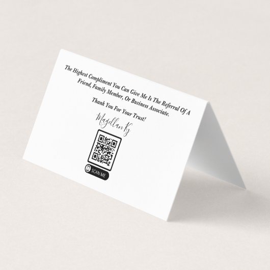 Visitekaartje leninggever (Achterkant)