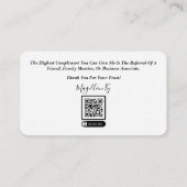 Visitekaartje leninggever (Achterkant)